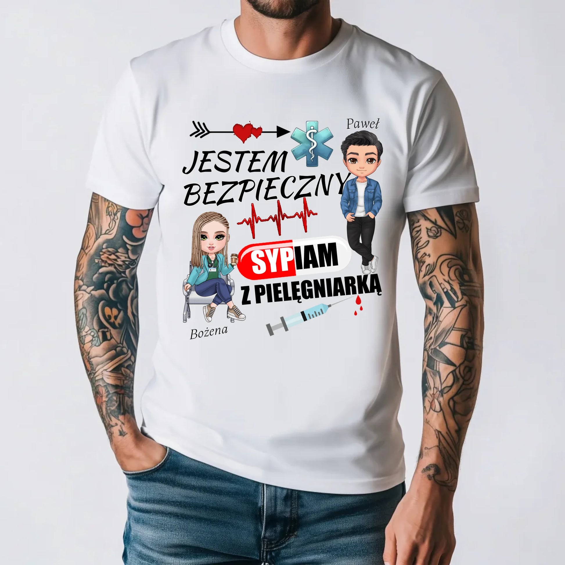 męska biała